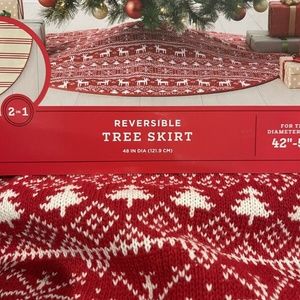 BRAND NEW Wondershop 48in Fair Isle Reversible Christmas Tree Skirt